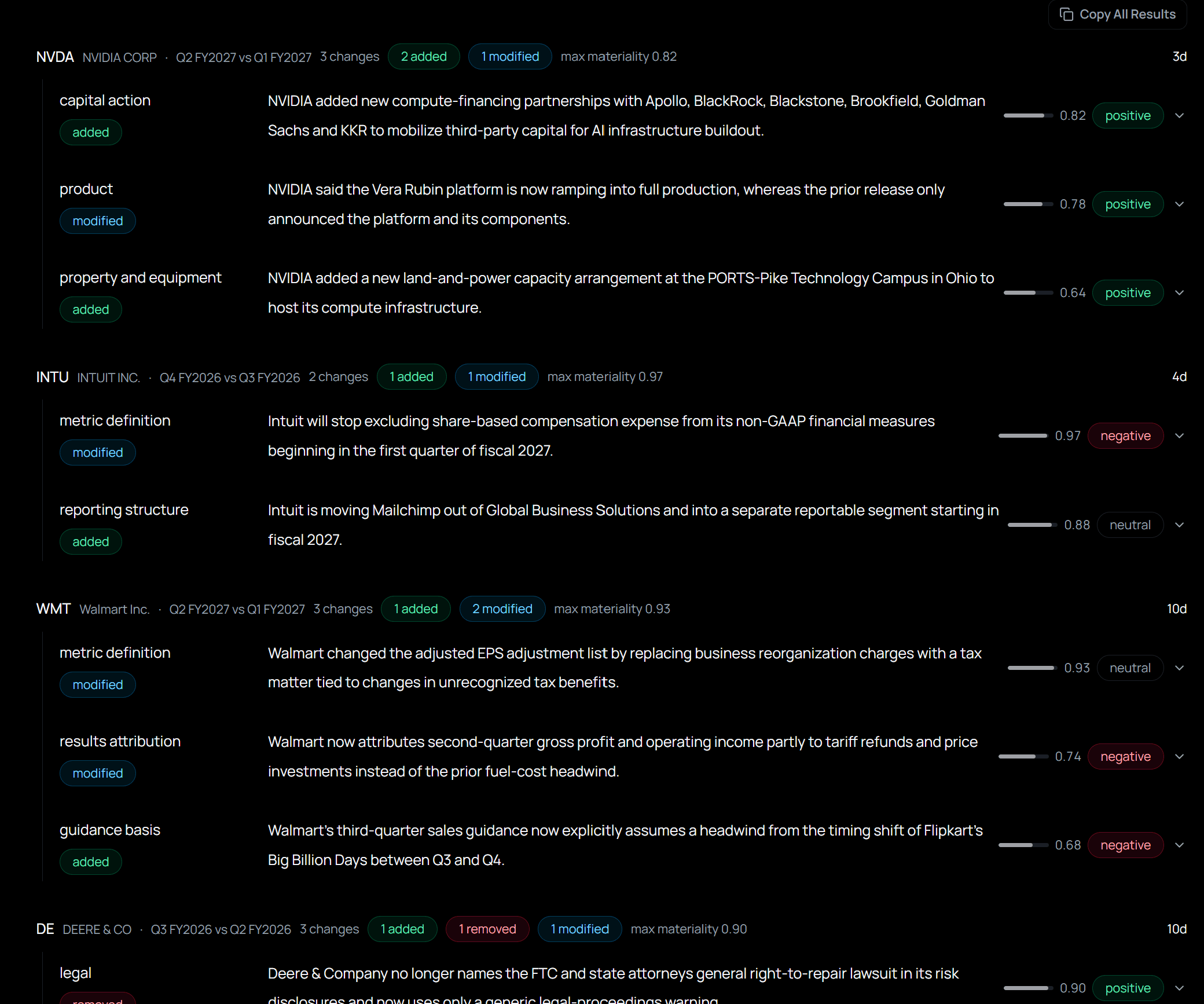 Filings Intelligence feature preview