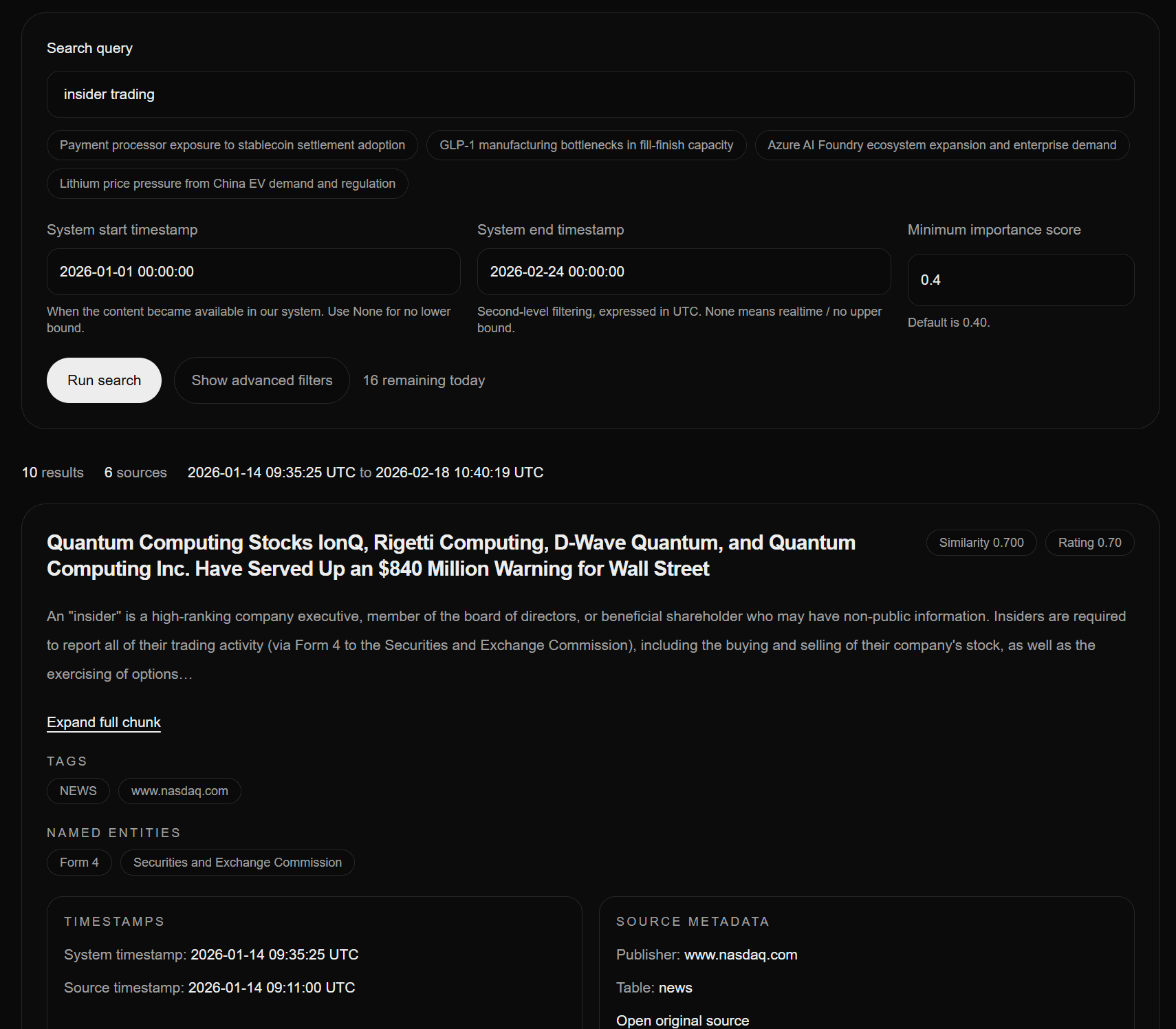 Semantic Search feature preview